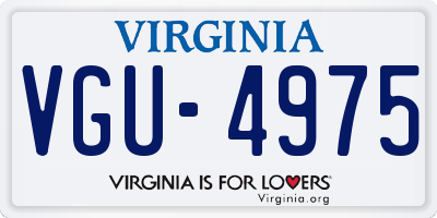 VA license plate VGU4975