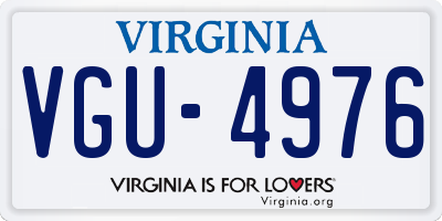VA license plate VGU4976