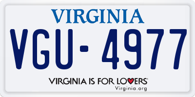 VA license plate VGU4977