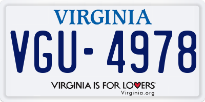 VA license plate VGU4978
