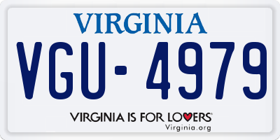 VA license plate VGU4979