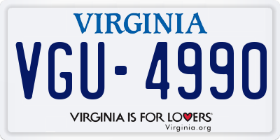 VA license plate VGU4990