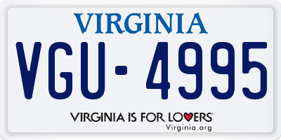 VA license plate VGU4995
