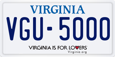 VA license plate VGU5000