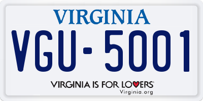VA license plate VGU5001