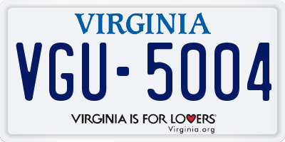VA license plate VGU5004
