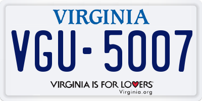 VA license plate VGU5007