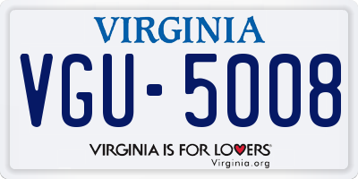 VA license plate VGU5008