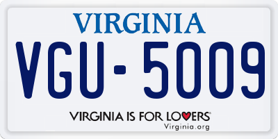 VA license plate VGU5009