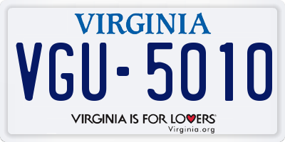 VA license plate VGU5010
