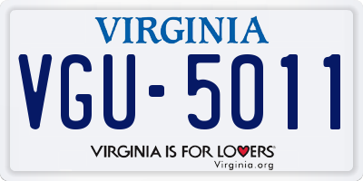 VA license plate VGU5011