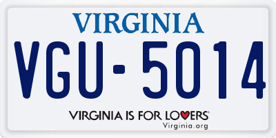 VA license plate VGU5014