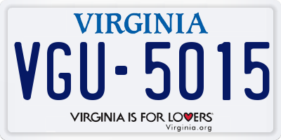 VA license plate VGU5015