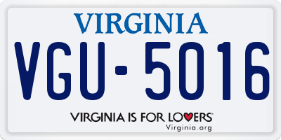 VA license plate VGU5016
