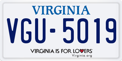 VA license plate VGU5019