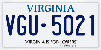 VA license plate VGU5021