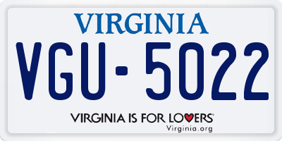 VA license plate VGU5022