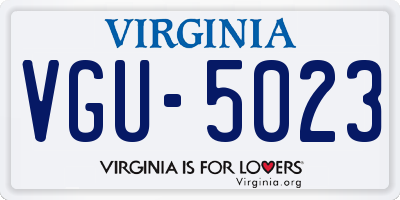 VA license plate VGU5023