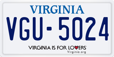 VA license plate VGU5024