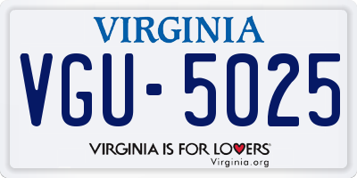 VA license plate VGU5025