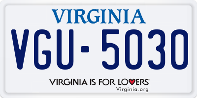 VA license plate VGU5030