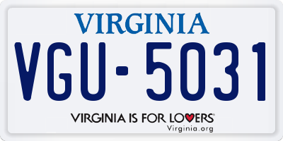 VA license plate VGU5031