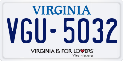 VA license plate VGU5032