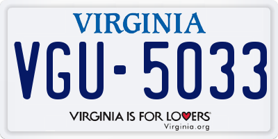 VA license plate VGU5033