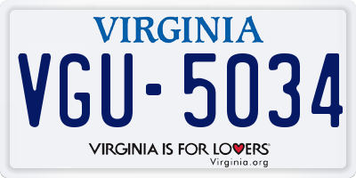 VA license plate VGU5034