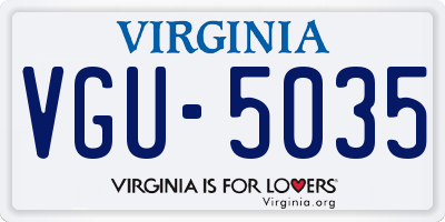 VA license plate VGU5035