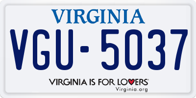 VA license plate VGU5037