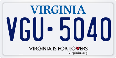 VA license plate VGU5040