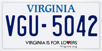 VA license plate VGU5042