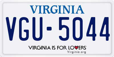 VA license plate VGU5044