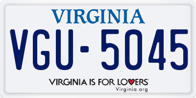 VA license plate VGU5045