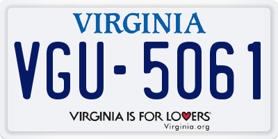 VA license plate VGU5061