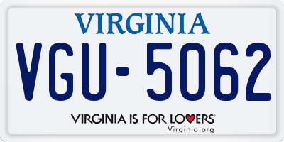 VA license plate VGU5062