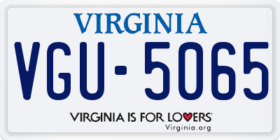 VA license plate VGU5065