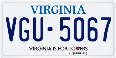 VA license plate VGU5067