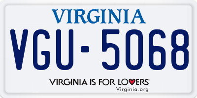 VA license plate VGU5068