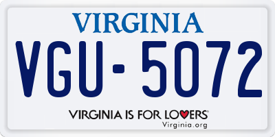 VA license plate VGU5072