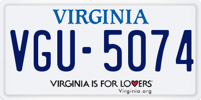 VA license plate VGU5074