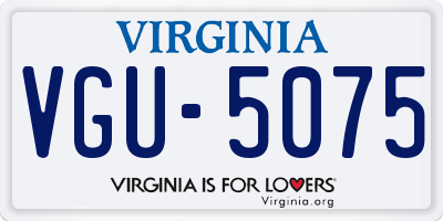 VA license plate VGU5075