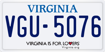 VA license plate VGU5076