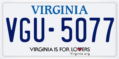 VA license plate VGU5077