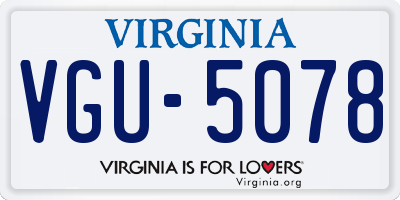 VA license plate VGU5078