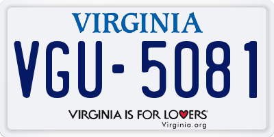 VA license plate VGU5081