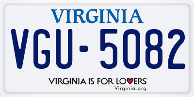 VA license plate VGU5082