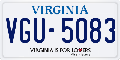 VA license plate VGU5083