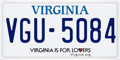 VA license plate VGU5084